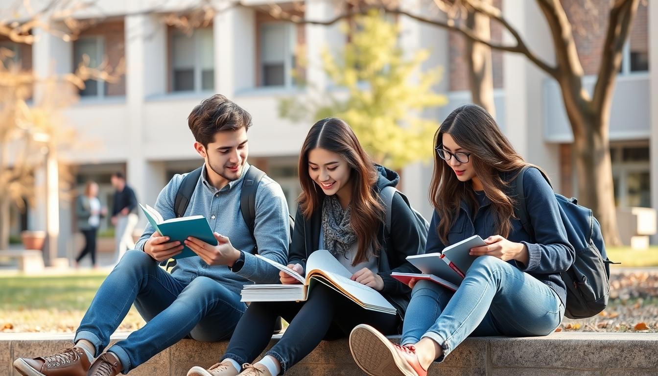 Students collaborating in study space